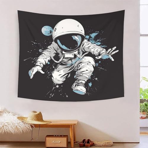 Tapisserie murale astronaute 3D grand format effet visuel immersif