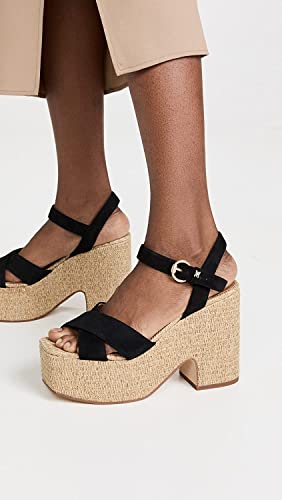 Image of Sam Edelman Trianna 2 Black Square Open Toe Block Heel Ankle Strap Heeled Sandal (Black, 13)