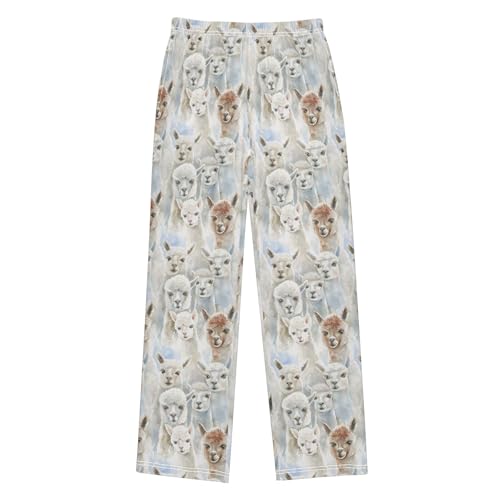 senya Watercolor Alpaca 1 Long Pajama Pants Bottoms Soft Sleepwear with Pockets