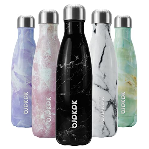 Image of BJPKPK Insulated Water Bottles 17oz Stainless Steel Sports Water Bottles Keep Cold for 24 Hours and Hot for 12 Hours,BPA Free,Marble Midnight