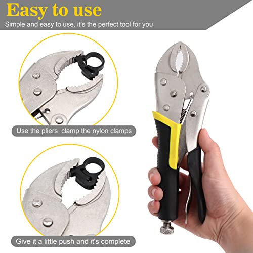 Heavy Duty Double Snap Grip Nylon Hose Clamps Set With Snap Fastener Plier From 1/2" To 1",With 30Pcs Pex Crimp Rings 1/2" 5/8" 1" #TOP2