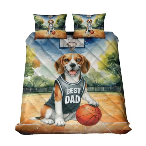 Ninety3POD Beagle Father’s Day Bedding Set with Jersey Quilt