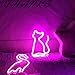 QiaoFei Neon Cat Light, LED Sign Decor, Pink, Plastic, USB & Battery Operated, Modern, Indoor, Kids Room
