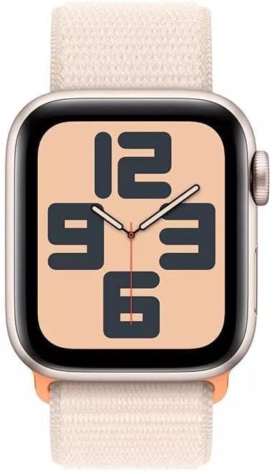 Apple Watch SE (2nd Gen) (GPS + Cellular, 40mm) - Starlight Aluminum Case with Starlight Sport Loop, One Size (Renewed)