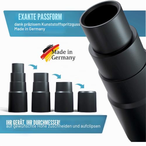 Foto von Plemont® Staubsauger Adapter für gängige Werkstattsauger - Schlauchadapter für Schleifmaschine, Stichsäge, Kreissäge, Exzenterschleifer - Reduzierstück