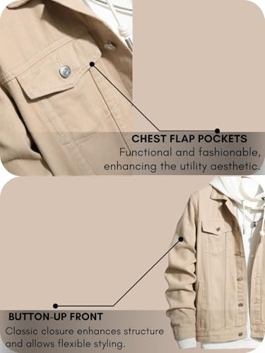 Image of GRECIILOOKS Men'S Denim Jacket | Classic Regular Fit Jeans Jacket For Men | Stylish Branded Jackets For Men - Timeless Casual Wear