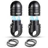 [TISUR]キーホルダー マグネットリリーサー 【耐荷重20kg】ダブルサイドボタン 磁石 強力 ロック機能 分離型 クイックリリース キーホルダー おしゃれ 車 キーホルダー(2, アルミブラック＋ステンレスリング2個)