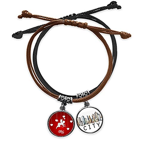 Bracelet Cuir Sidi haut de gamme avec tressage corde fait main et finitions Red