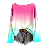 pull dégradé rose Matériau : tricot épais doux, confortable et chaud