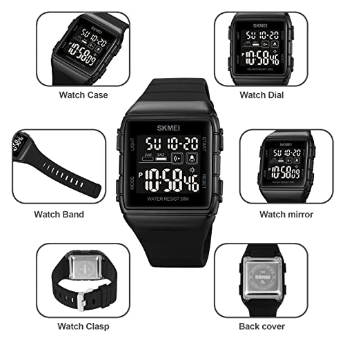 Image of Gosasa Unisex Digital Sports Watch - Multifunction, 50M Waterproof, Silicone Strap, Stopwatch, Alarm, Countdown, Dual Time Zones for Men and Women