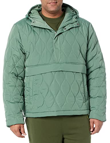 Image of Amazon Essentials Mens Anorak Hooded Quarter-Zip Puffer Coat