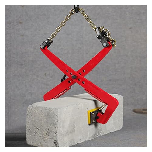 Red Lifting Clamps with Rubber Non-Slip Chuck, Plate Vertical Clamp Adjustable Opening Width, Scissor Lifter Tool for Marble/Concrete Slabs & Granite(13-27.6 in)