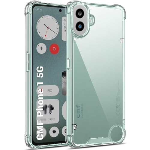 Image of TheGiftKart Crystal Clear Back Cover Case for Nothing CMF Phone 1 5G | 360 Degree Protection | Shock Proof Design | Transparent Back Cover Case for Nothing CMF Phone 1 (PC & TPU, Transparent Bumper)