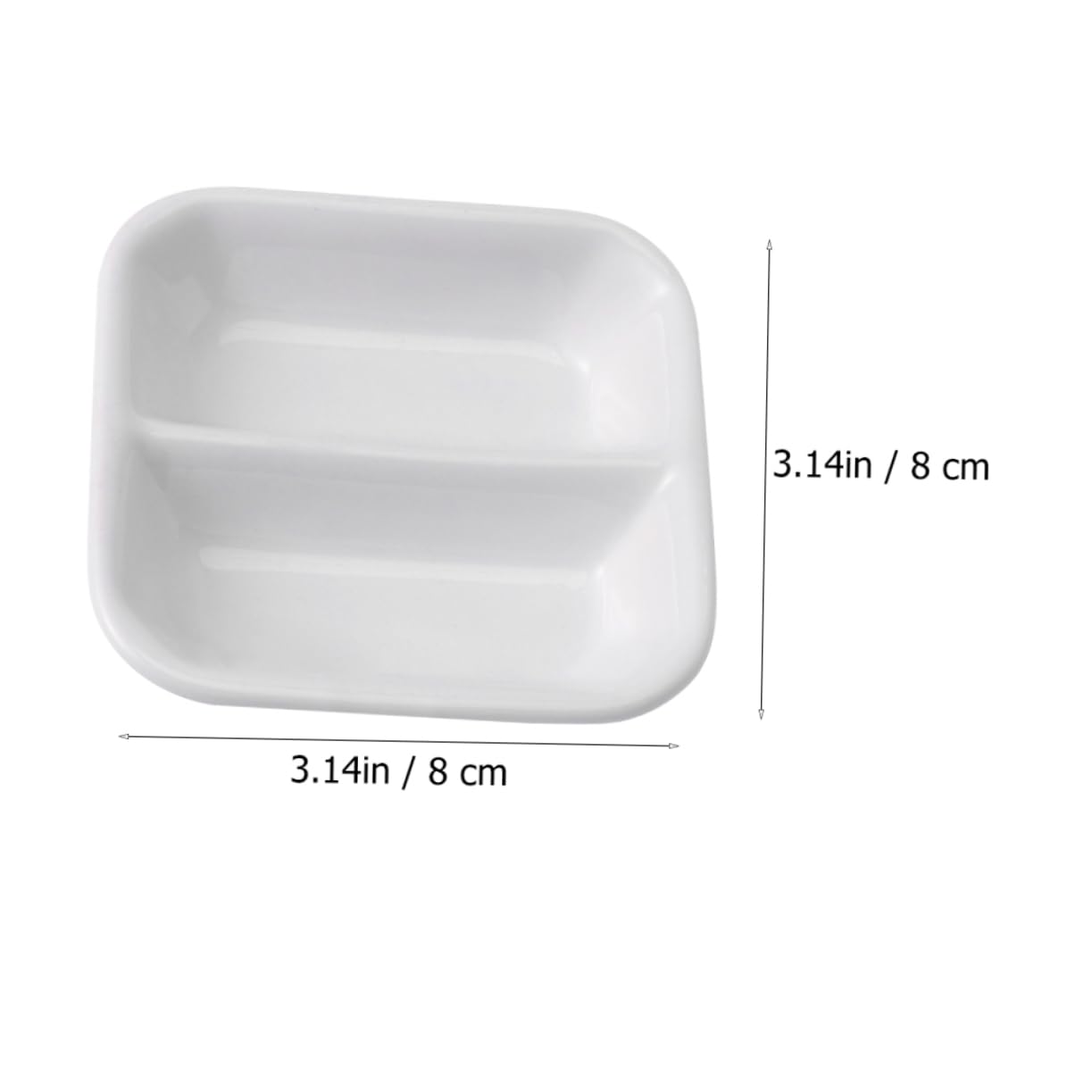 Unomor Ceramic Snack Plates Simple Snack Dish Sauce Dishes Decorative Plate Porcelain Flavor Dish Bbq Sauce Dish Divided Sauce Bowls Mini Containers Platter White Ceramics re-usable