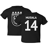 Germany Soccer Cup Fan Musiala 14 Jersey Style Toddler T-Shirt (Black, 2T)