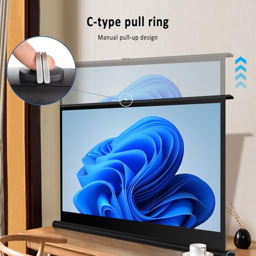 Pantalla de proyección retráctil para escritorio 50 pulgadas miniatura 3