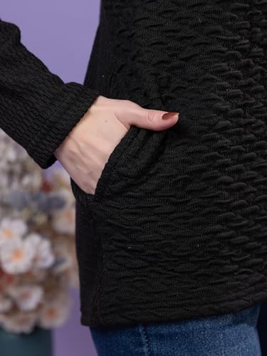 Image of Women's Winter Woolen Cardigan | Full Sleeve Textured Buttoned Sweater for Women | Soft Wool V-Neck Warm Knitted Outerwear for Office & Casual Wear