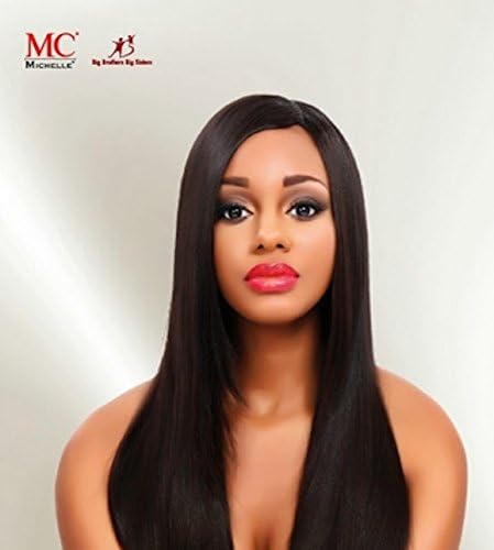 MC Michelle Brazilian Remy Touch Yaki Straight Human Hair Blend Weaving Hair 2 Packs