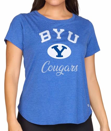 BYU Cougars Women's NCAA Tailgate T-Shirt Tag-Free Soft Heathered Tee