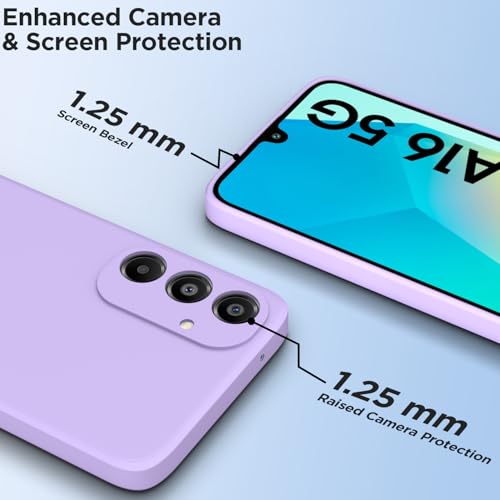 Image of Outlouders Back Cover for Samsung Galaxy A16 5G | Camera Protection | Durable Soft Matte Silicone Bumper Case (Purple)