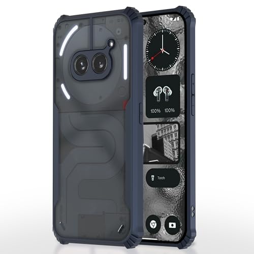 Image of Pikkme Back Cover | Crystal Clear Transparent Back | Ultra Hyrbid | Full Camera Protection | Raised Edge | Bumper Back Case for Nothing Phone 2A / Nothing Phone 2A Plus (Blue)
