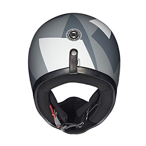 Image of Royal Enfield Enduro Full Face Helmet with clear Visor Cool Grey, Size: L(59-60cm)