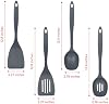 Set de utensilios de cocina Glad, 8 piezas antiadherentes con soporte, incluye cuchara de nailon, cucharón, espumadera, servidor de espagueti y espátula, apto para lavavajillas, gris 6