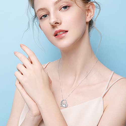 YinShan Cute Animal Necklaces for Women Girls 925 Sterling Silver Guinea Pigs/Sunflower/Panda/Alpaca & Sloth/Bunny/Puppy Dog Necklace Jewelry Birthday Gifts3