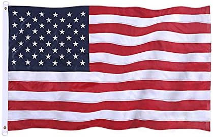 American Flag 4x6 Outdoor, 210D 4x6 Flags Outside, Heavy Duty Spun Polyester USA Flag, All Weather US Flags with Embroidered Stars Sewn Stripes Brass Grommets, Vivid Color for Outdoor Indoor (4 by 6 Foot)