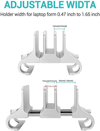 Image of URBAN KINGS 2 Slot Dual Vertical Laptop Stand for Desk Aluminum Adjustable Size & Space Saver Desktop Holder with Adjustable Dock Size