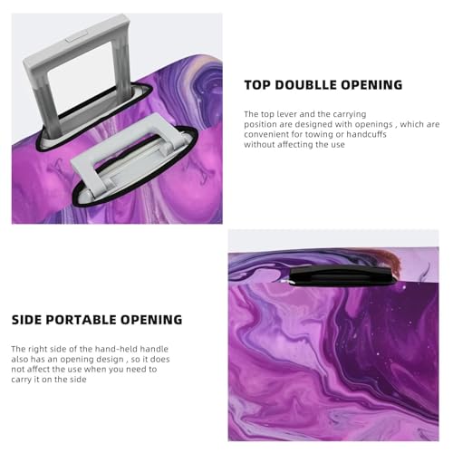 Travel Luggage Cover for Suitcase Elastic Suitcase Protector Marble Purple Colorful Suitcase Covers Washable Suitcase Protective Cover Dust-proof Luggage Covers Fit 18-32 Inch Luggage4