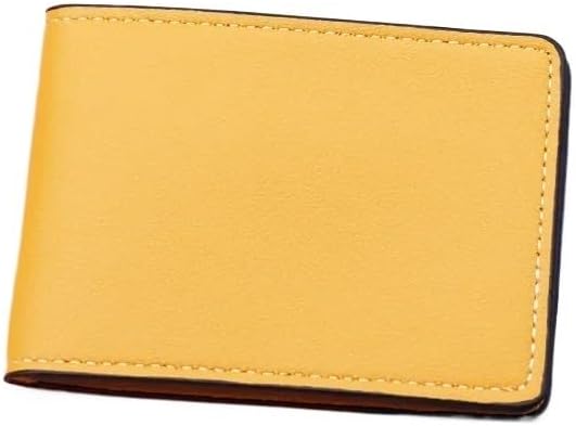 Ultra Thin 2 Card Slots Bag Auto Driver License PU Leather Car Driving Documents ID Holder Purse Wallet Case(Yellow)