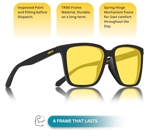 Image of EFERMONE Night Driving Glasses with Cleaning Kit, Yellow Polarized Lens, UV400, Anti-Glare Glasses for Riding Bike and Car