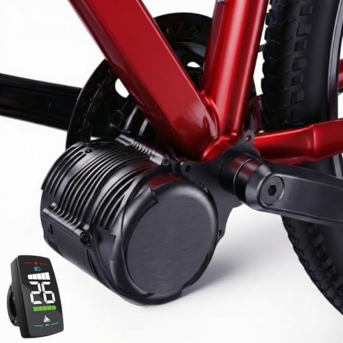 Powallon TSD-Z8 Mid Drive E-Bike Kit - Natural-Feeling Electric Bike Motor, High Torque Output-140N.m for Commuting, Hill Climbing, Trail, 48V 750W (QQ8 Display)