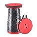 GrandCA HOME Tabouret Pliant Portable, Tabouret de Camping, Mini Tabouret Télescopique de Deuxième Génération Léger pour Le Camping en Plein air, Pêche/BBQ/Intérieur/Activités Plein air (Rouge)