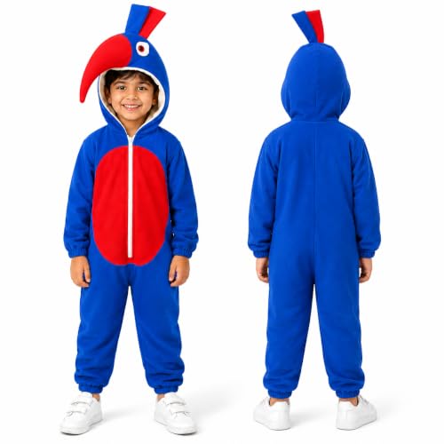 Image of Raj Costume Animal Fancy Dress Costume for Boys & Girls | Hooded Full Body Wildlife Zoo Animal Jumpsuit | Soft Costume for School Function, Fancy Dress, Halloween, Birthday, Cosplay & Role Play