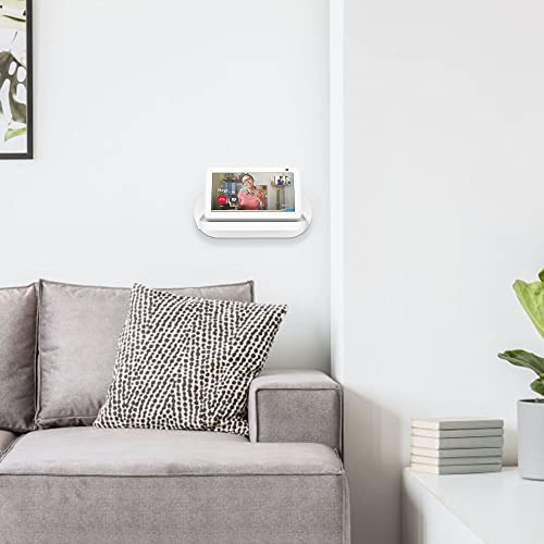 Plusacc Wall Mount For Echo Show 5 - Holder Stand Mount For Echo Show 5 (3Rd Gen & 2Nd Gen & 1St Generation), Premium Alexa Echo Show 5 Accessories Bracket Shelf With Cable Management (White) #TOP4