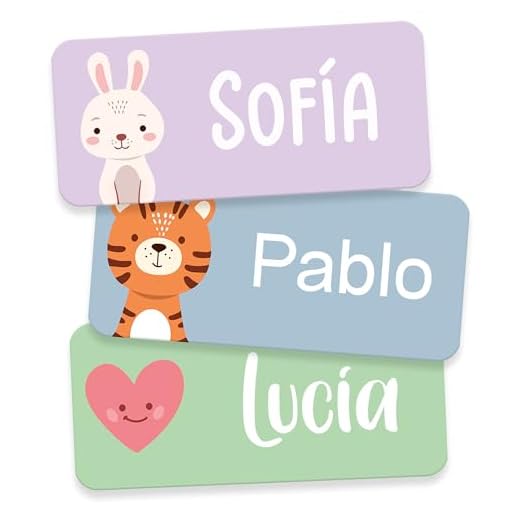 StiKiddo® Set de 105 Etiquetas Personalizadas para Niños - Pegatinas Adhesivas para Ropa y Objetos, Para Guarderíay y Escuela, Impermeables - Rosa
