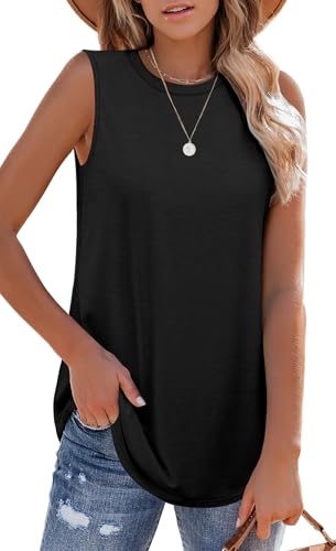 OFEEFAN High Neck Tank Tops for Women Loose Fit Sleeveless Top Summer Clothes Womens Tunic Tops to Wear with Leggings2