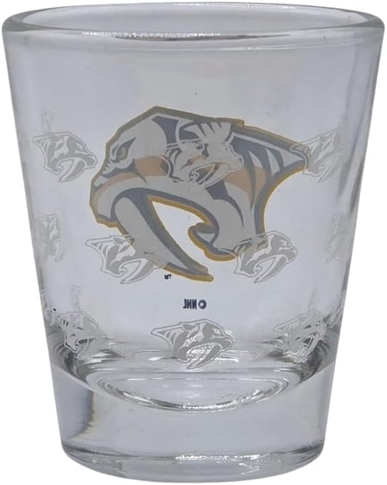 Boelter Brands NHL Satin Etch Shot Glass 2oz, Full 360 Wrap Design (Nashville Predators) - Image 2