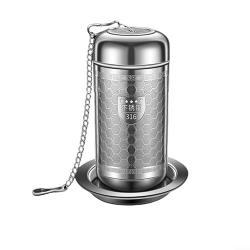 Infusor de té de acero inoxidable con malla extrafina para té de hojas, bola coladora de té de acero inoxidable 316 para una mejor extracción de sabor, Dishwa (M)
