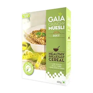 Crunchy Diet Muesli 400g Box - Low-Calorie, Protein Rich, High-Fiber Muesli Cereal Serves as a Healthy and Nutritious Breakfast Option with Zero Added Sugar.