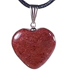 aventurina roja o piedra del sol Bonito colgante de corazón de aventurina roja