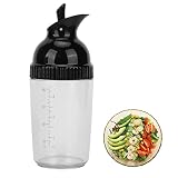 200 Ml Salatdressing Shaker, BPA Frei, Spülmaschinenfest, Verhindert Auslaufen Salatdressingglas mit Deckel für Gewürze Wie Sojasauce, Essig, Öl Usw(Schwarz)