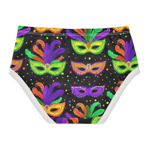 Joisal Funny Toddlers Underwear Floral 2t Cotton Cute Panties Girl Colorful Carnival Masks Black Briefs Girls Undies2