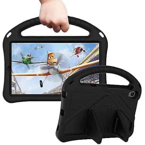 Tading Kids Case for TCL Tab 8 LE Tablet 2023 Released, Children Friendly EVA Foam Protective Stand Handle Cover for TCL Tab 8 LE (Model: 9137W)/ TCL Tab 8 WiFi (Model: 9132X) - Black Cover