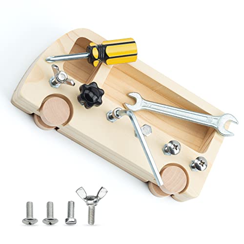 Image of Yokimiya Montessori Toys Wooden Screw Driver Board Set for 3 4 5 Year Old Kids Sensory Toys Toddler Educational Learning Toys Preschool, Classroom STEM Toy