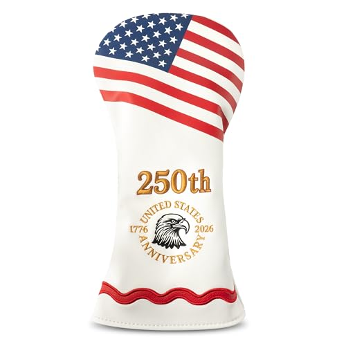 CYjorkbgg Funny 250th Anniversary Golf Driver Head Covers for Men Leather Golf Club Covers for Club...