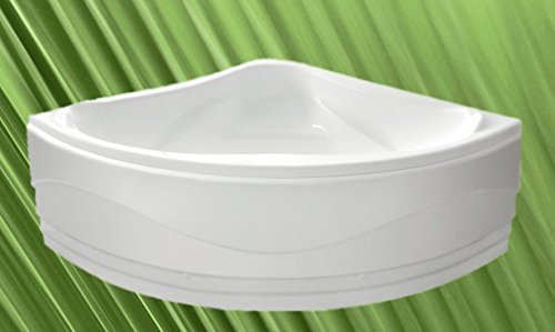 Vasca angolare Dunja 140 x 140 cm, Bianco, con vasca grembiule, Piedi e wandankern