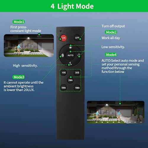 Viugreum 100W Led Motion Sensor Security Lights Outdoor Floodlight Mains Powered with Pir 10000 LM 6500K Cool White Outside Wall Flood IP66 Waterproof Spotlight Remote Control for Garage Garden - Image 5